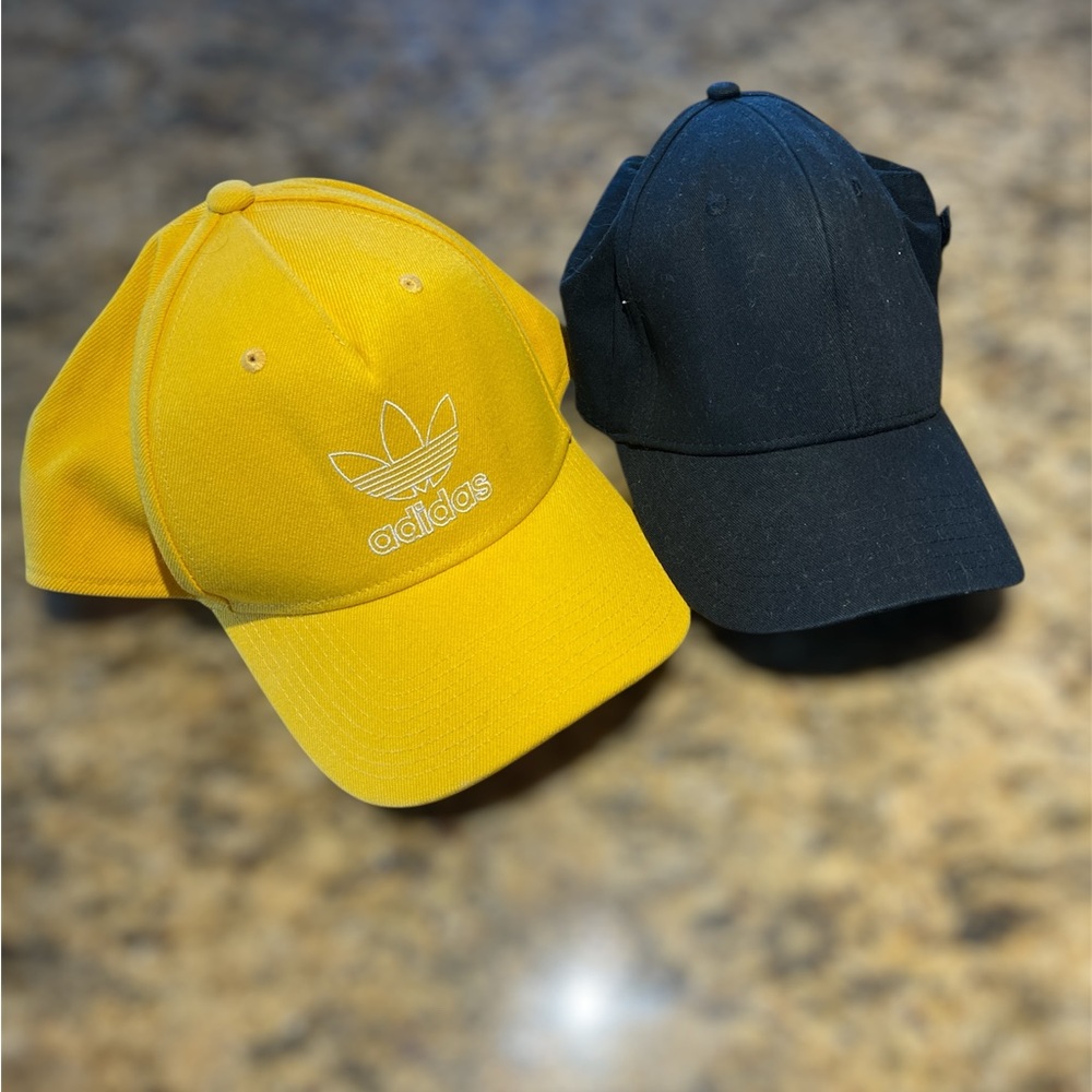 Adidas Black and Yellow Caps
